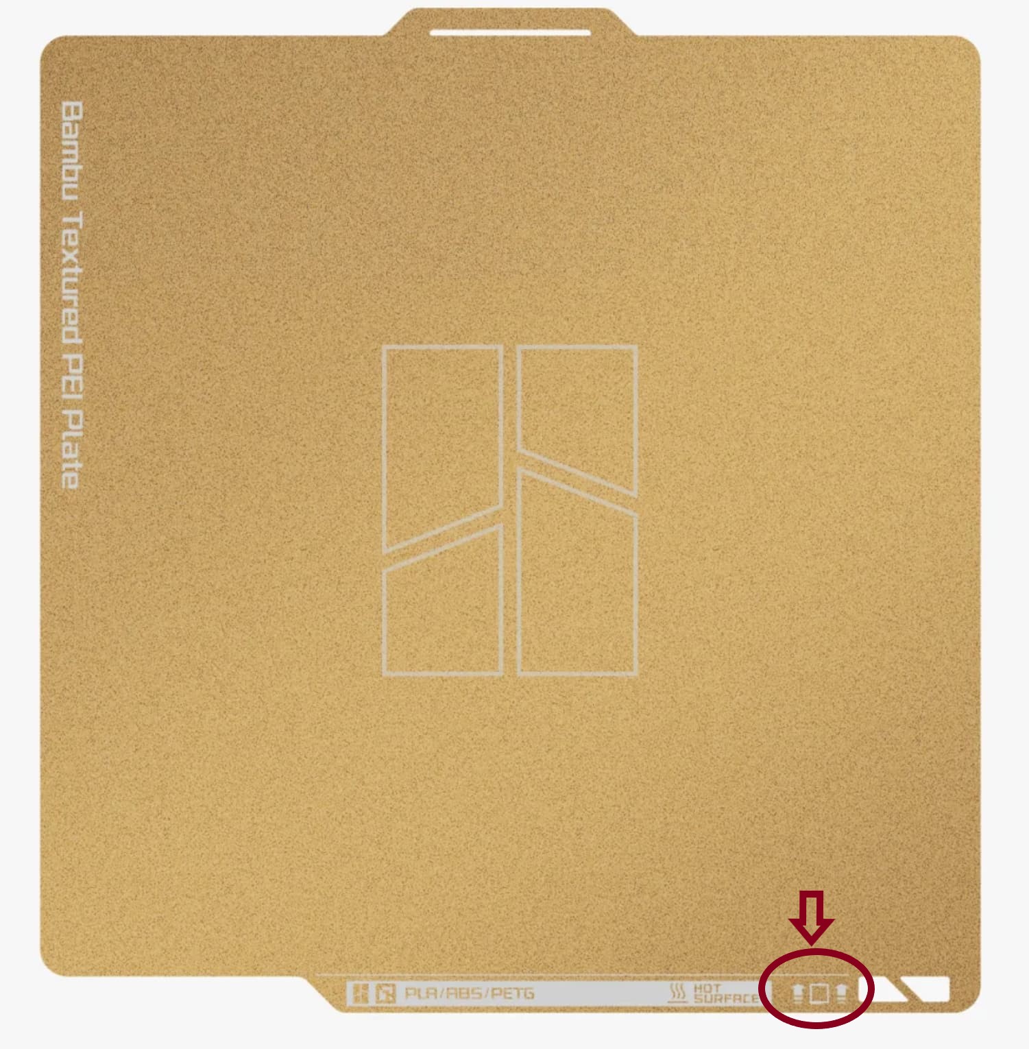Bambu Textured plate with direction indicators highlighted