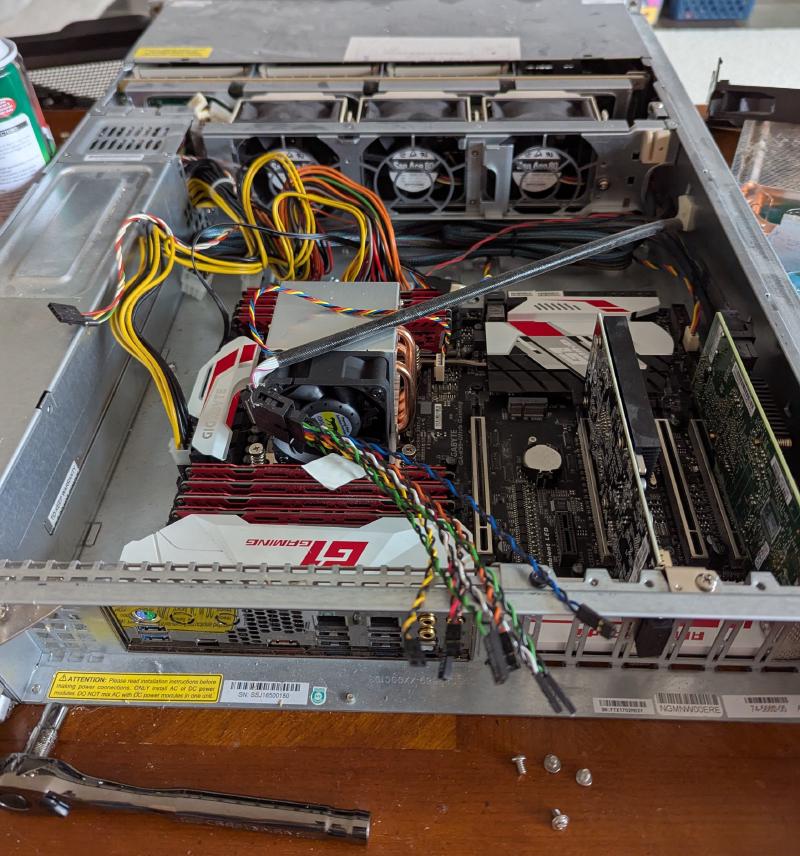 Server being assembled