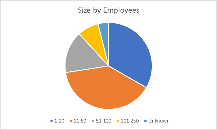 Portfolio companies by size